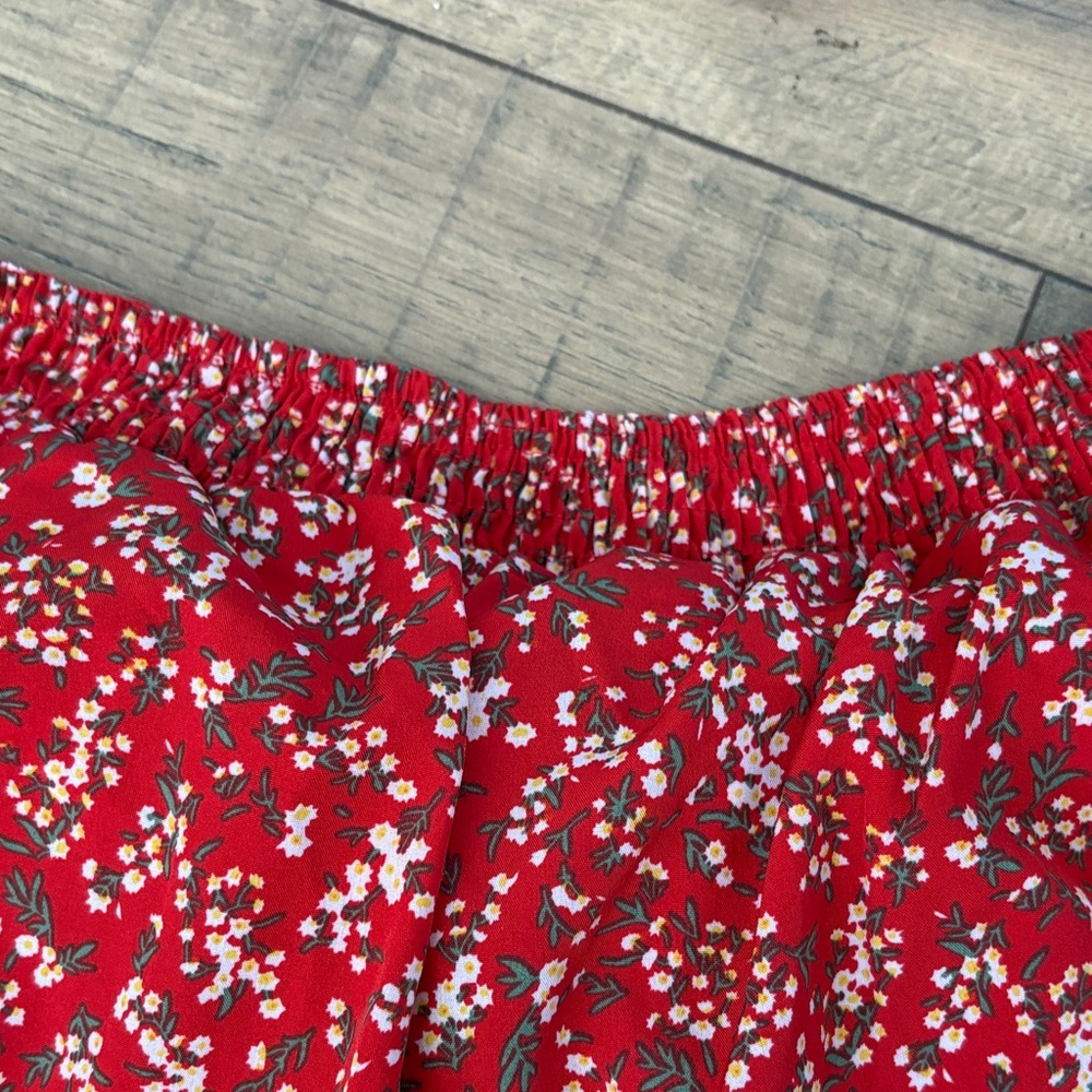 Maternity Red Floral Wide-Leg Pants - Picture 4 of 6
